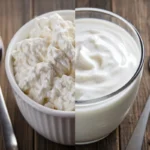 Cottage cheese and yogurt side by side, showcasing their nutritional differences.