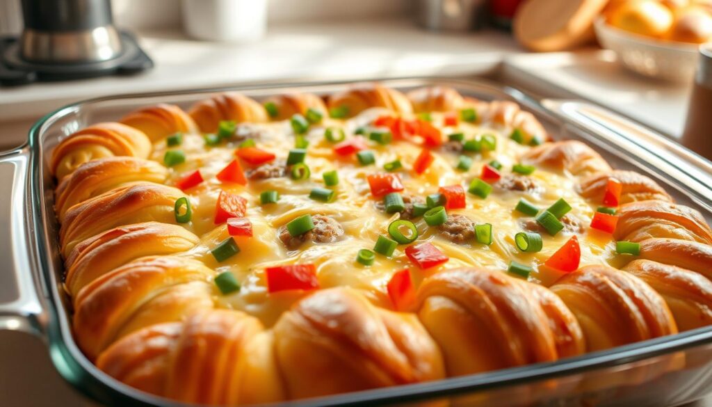 crescent roll breakfast casserole with sausage